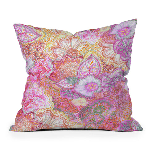 Stephanie Corfee FLOURISH ALLOVER GIRLY PINKS Outdoor Throw Pillow