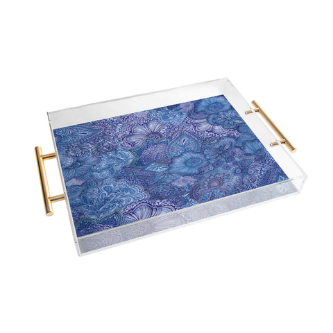 Stephanie Corfee Flourish Allover Indigos Acrylic Tray