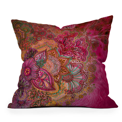 Stephanie Corfee Flourish Berry Throw Pillow
