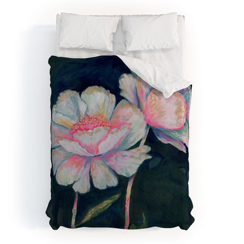Stephanie Corfee Flowers In The Dark Duvet Cover