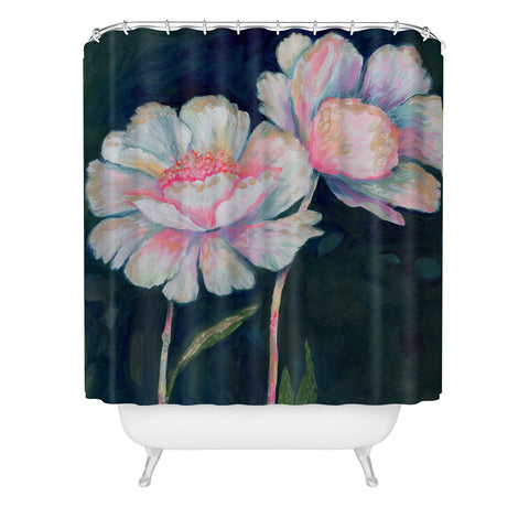 Stephanie Corfee Flowers In The Dark Shower Curtain