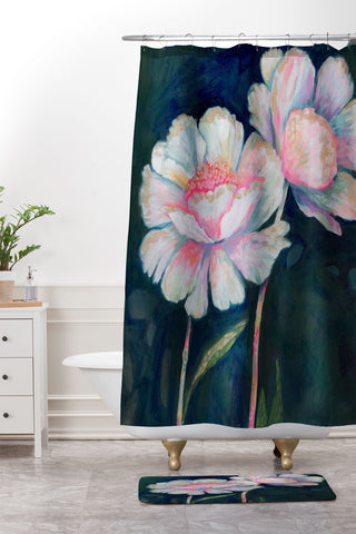 Stephanie Corfee Flowers In The Dark Shower Curtain And Mat