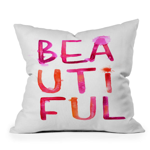 Stephanie Corfee Messy BEAUTIFUL Outdoor Throw Pillow