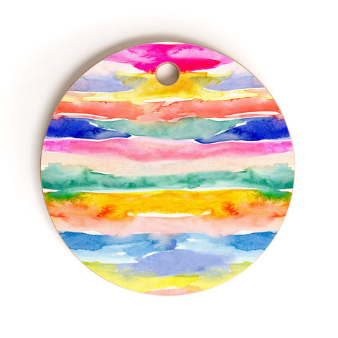 Stephanie Corfee Swooshy Stripes Cutting Board Round