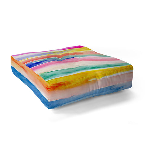 Stephanie Corfee Swooshy Stripes Floor Pillow Square