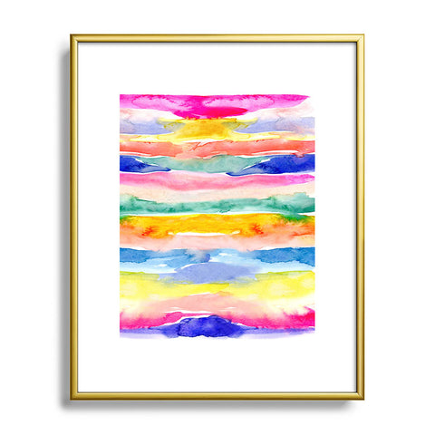 Stephanie Corfee Swooshy Stripes Metal Framed Art Print