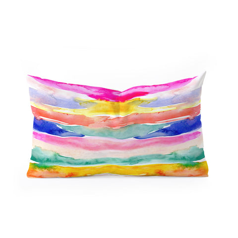 Stephanie Corfee Swooshy Stripes Oblong Throw Pillow