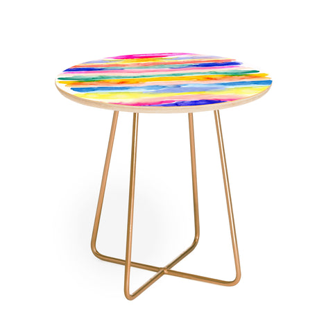Stephanie Corfee Swooshy Stripes Round Side Table