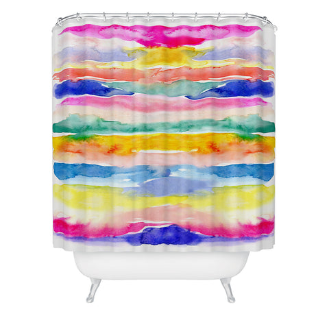 Stephanie Corfee Swooshy Stripes Shower Curtain