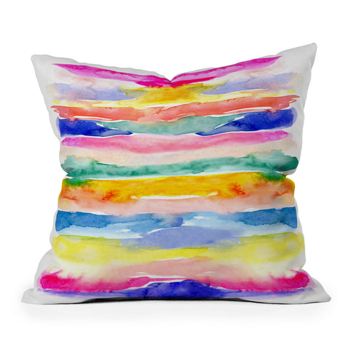 Stephanie Corfee Swooshy Stripes Outdoor Throw Pillow