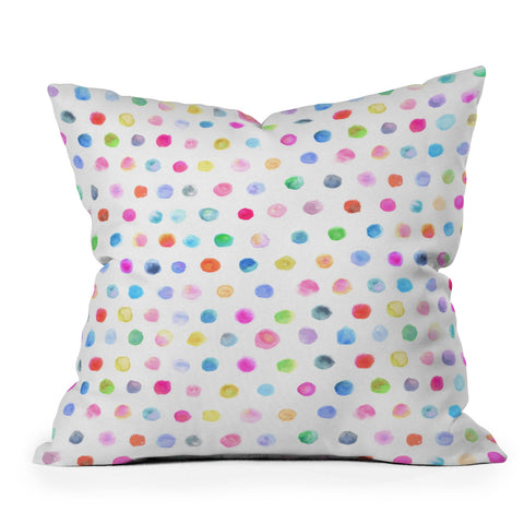 Stephanie Corfee Watercolor MultiDots Outdoor Throw Pillow