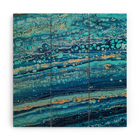 Studio K Originals Blue Bubbles Wood Wall Mural