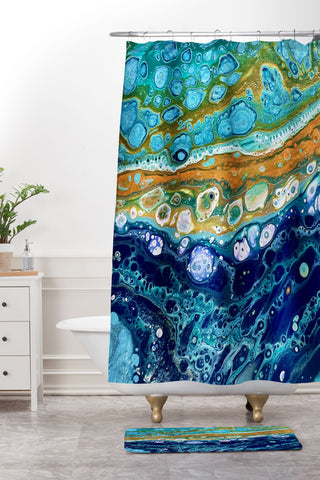 Studio K Originals Multi Eruption Shower Curtain And Mat