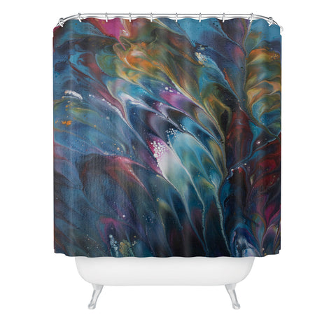 Studio K Originals Multi Feather Splash Shower Curtain