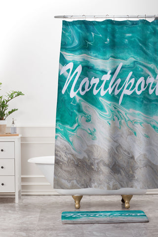 Studio K Originals Northport Bay Rush Shower Curtain And Mat