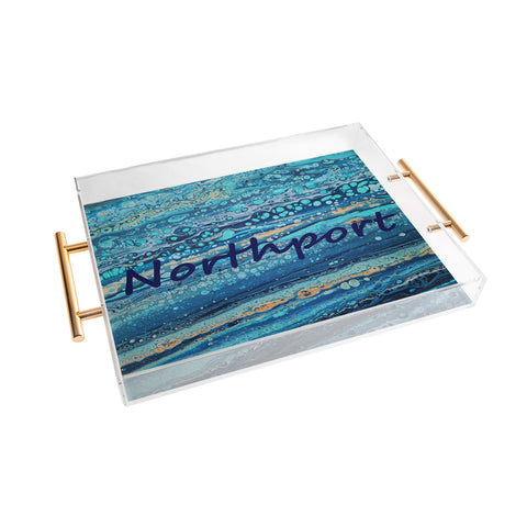 Studio K Originals Northport Blue Bubbles Acrylic Tray