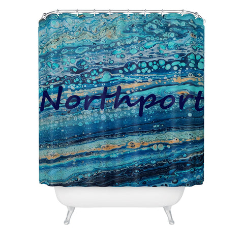 Studio K Originals Northport Blue Bubbles Shower Curtain