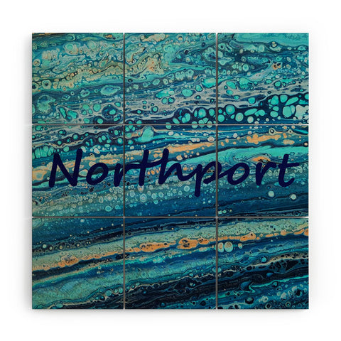 Studio K Originals Northport Blue Bubbles Wood Wall Mural