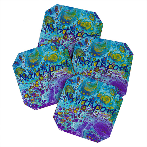 Studio K Originals Northport Purple Burn Coaster Set