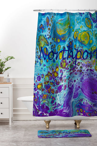 Studio K Originals Northport Purple Burn Shower Curtain And Mat