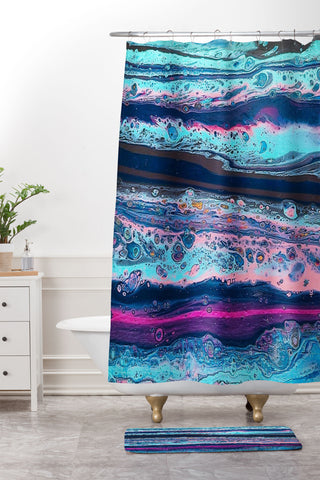 Studio K Originals Pastel Chocolate Shower Curtain And Mat