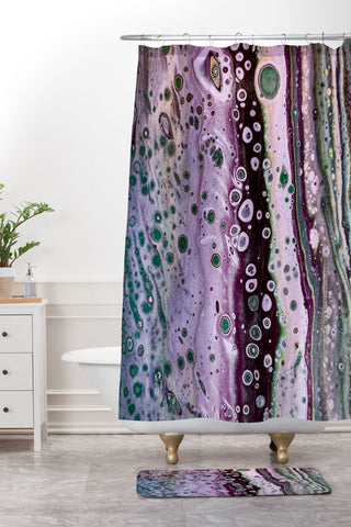 Studio K Originals Pinky Bubbles Shower Curtain And Mat