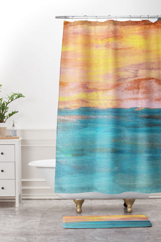 Studio K Originals Sunset Dream I Shower Curtain And Mat