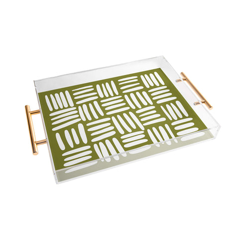Summer Sun Home Art Boho matcha green Acrylic Tray