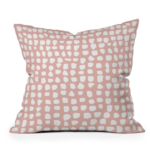 Summer Sun Home Art Dots Pink Outdoor Throw Pillow