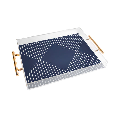 Summer Sun Home Art Geo Navy Acrylic Tray