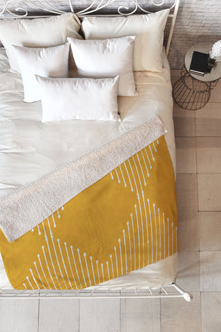 Summer Sun Home Art Geo Yellow Fleece Throw Blanket