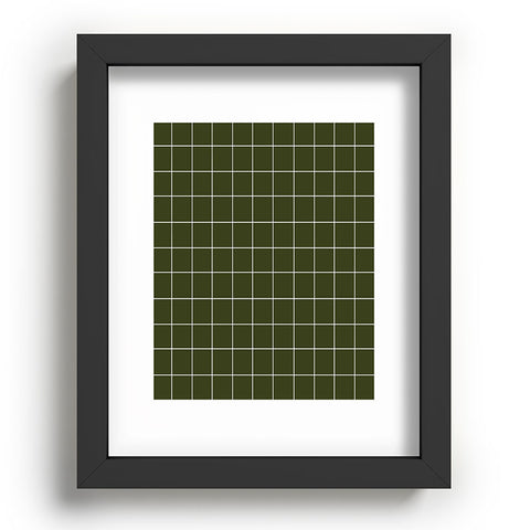 Summer Sun Home Art Grid Olive Green Recessed Framing Rectangle