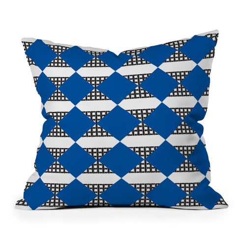 Summer Sun Home Art Modern boho sapphire blue Outdoor Throw Pillow
