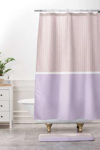 Summer Sun Home Art Pink Lilac Shower Curtain And Mat