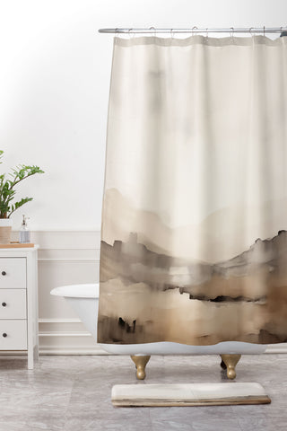 Summer Sun Home Art Rustic Landscape I Shower Curtain And Mat