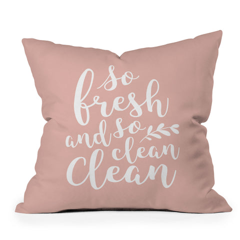 Summer Sun Home Art so fresh so clean clean pink Outdoor Throw Pillow