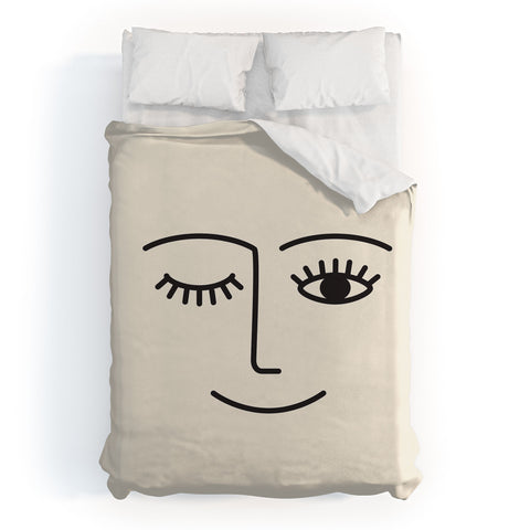 Summer Sun Home Art Wink Off White Duvet Cover