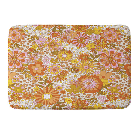 Sundry Society 70s Floral Pattern Memory Foam Bath Mat