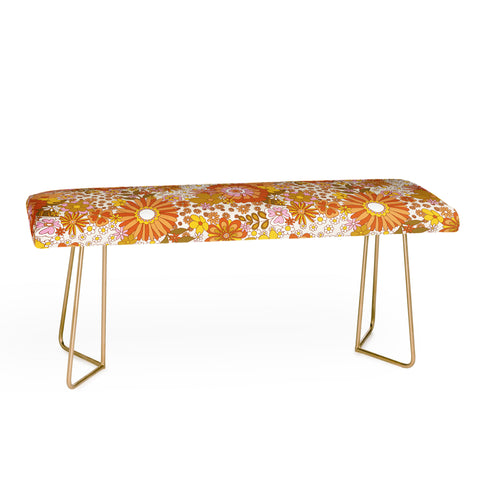 Sundry Society 70s Floral Pattern Bench