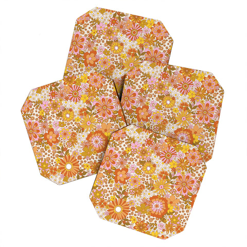 Sundry Society 70s Floral Pattern Coaster Set