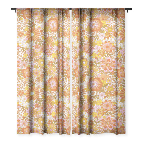 Sundry Society 70s Floral Pattern Sheer Non Repeat