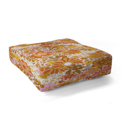 Sundry Society 70s Floral Pattern Floor Pillow Square