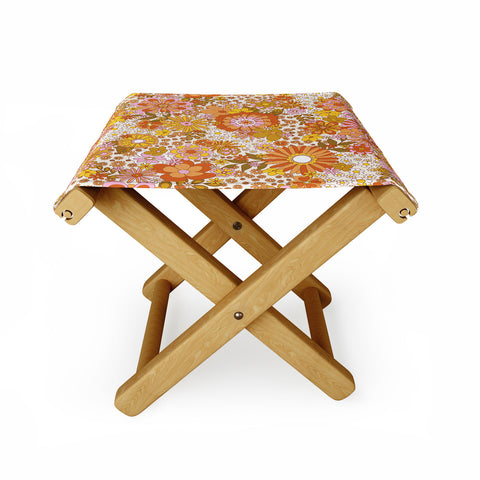 Sundry Society 70s Floral Pattern Folding Stool