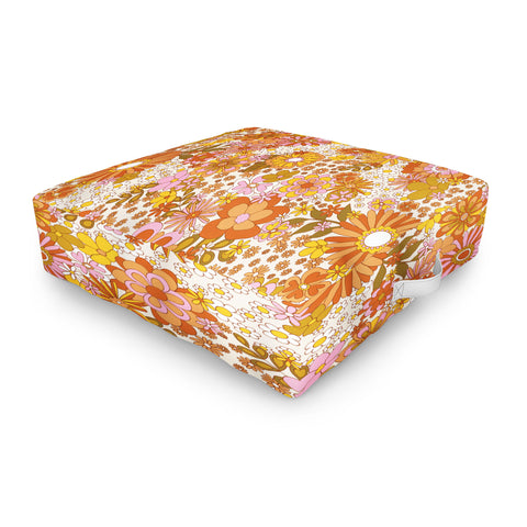 Sundry Society 70s Floral Pattern Outdoor Floor Cushion