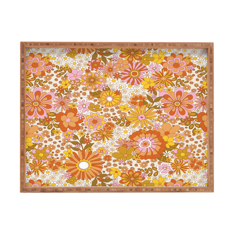 Sundry Society 70s Floral Pattern Rectangular Tray