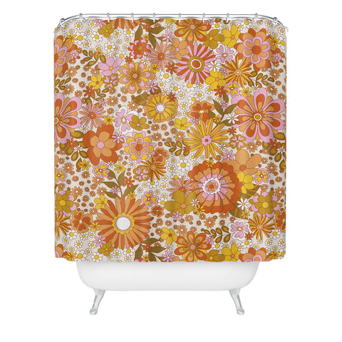 Sundry Society 70s Floral Pattern Shower Curtain