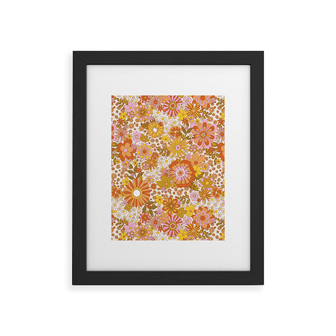 Sundry Society 70s Floral Pattern Framed Art Print