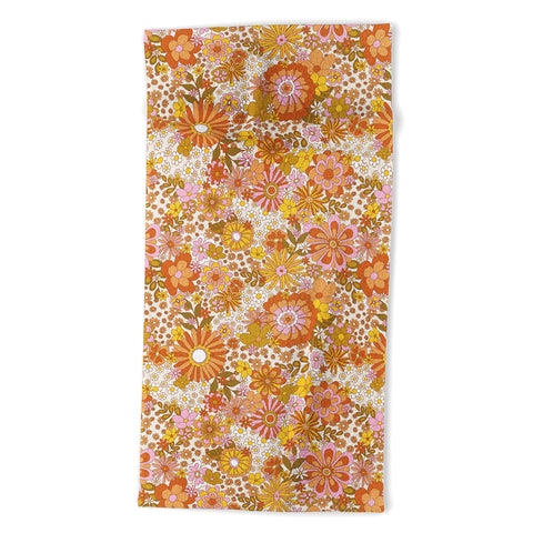 Sundry Society 70s Floral Pattern Beach Towel