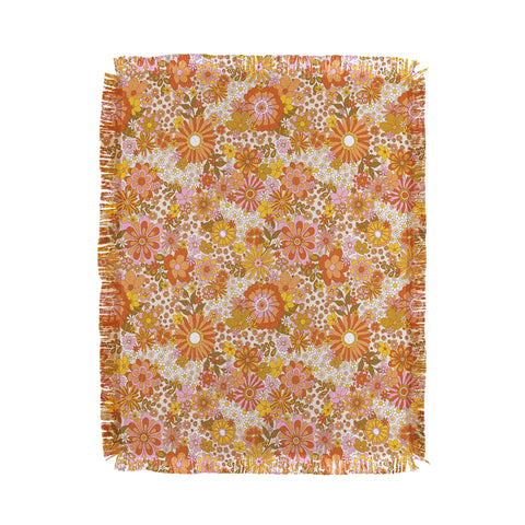 Sundry Society 70s Floral Pattern Throw Blanket