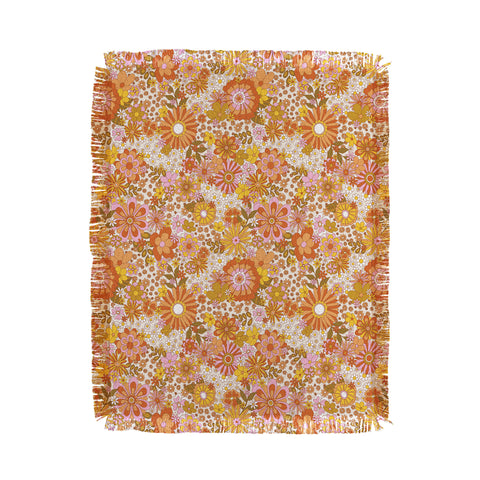 Sundry Society 70s Floral Pattern Throw Blanket